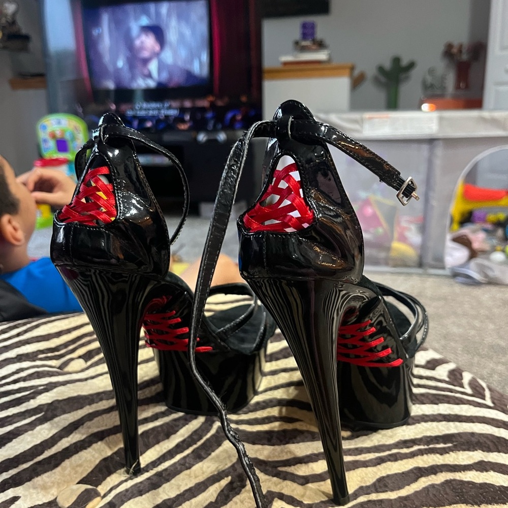 Black and Red Stiletto Heels